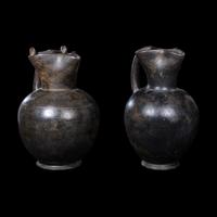 Two Etruscan Bucchero Oinochoai