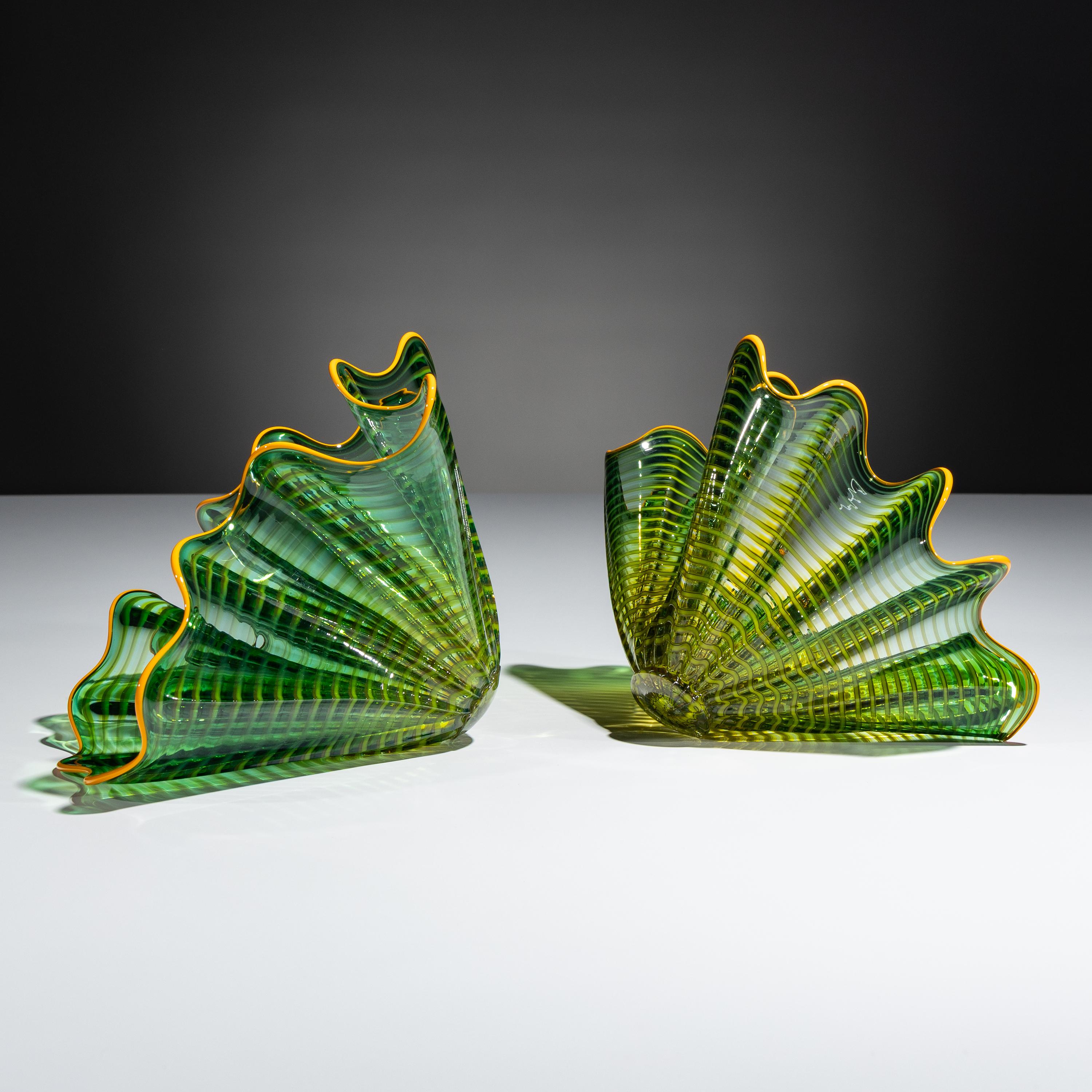 Dale Chihuly (American, b. 1941) — Green Persian set with Yellow Lip Wrap, 2018