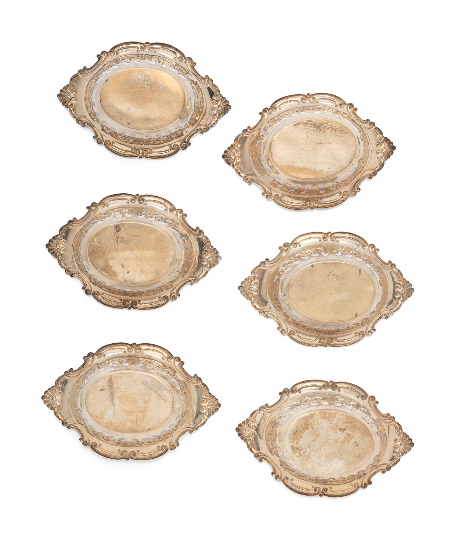 Eighteen American Silver Salt Cellars and Twelve Associated Silver Salt Spoons