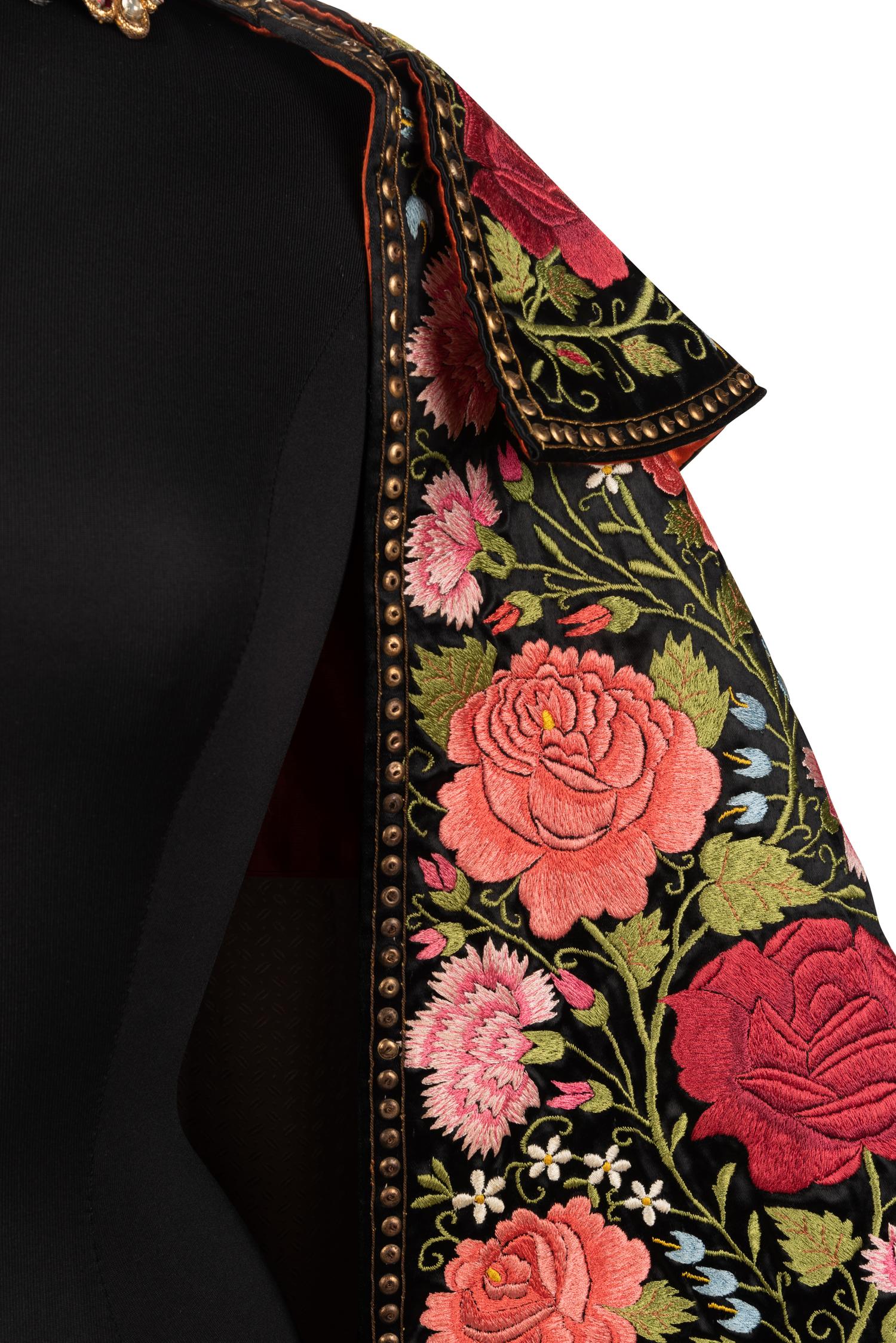 Embroidered Satin Matador Cape, 1950s