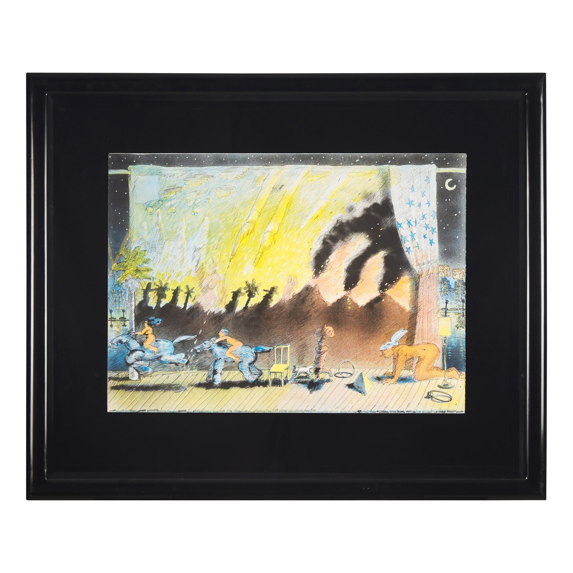 Carlos Almaraz (American/Mexican, 1941–1989) — Night Theater, 1982 (three proofs)