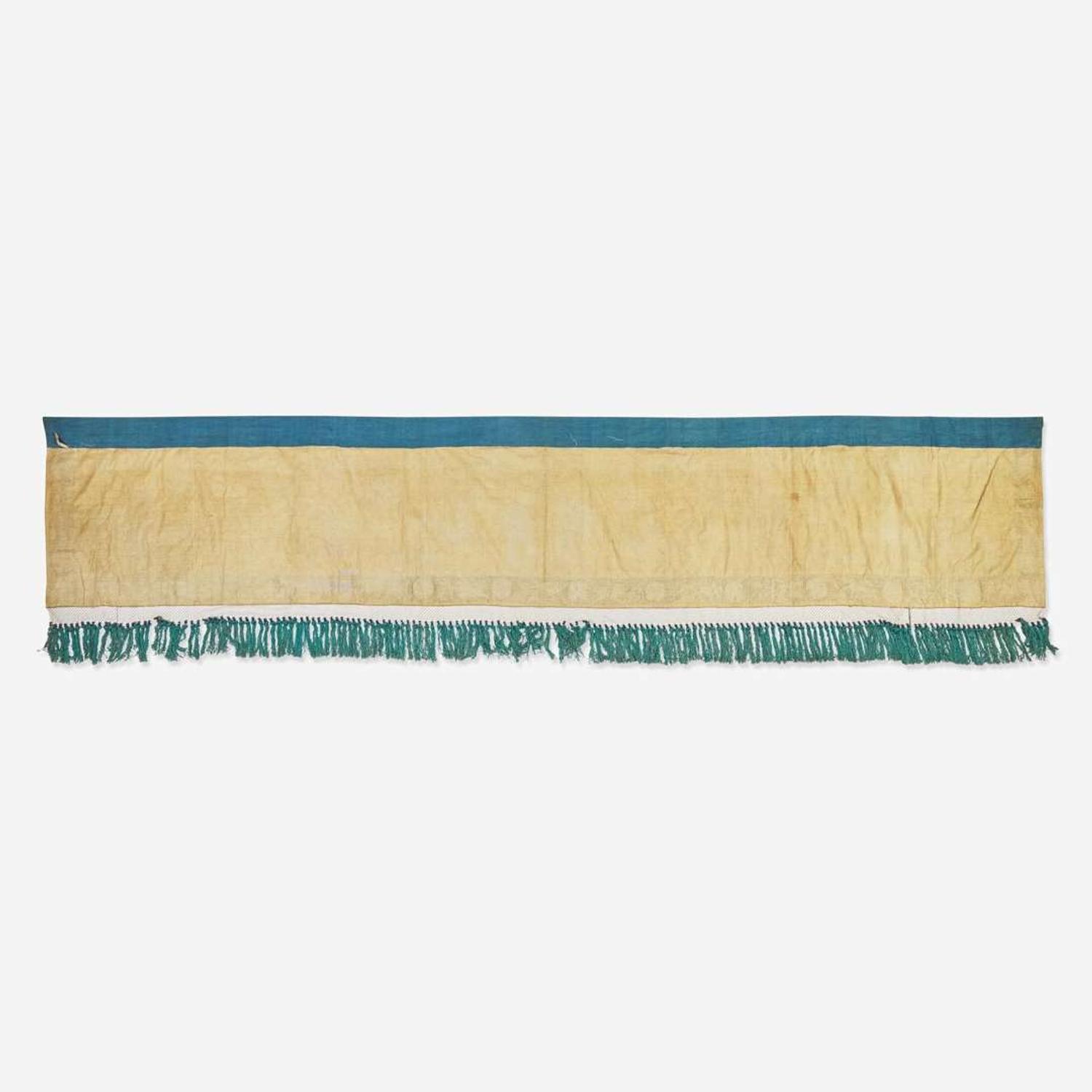 A large Chinese silk needlework valance hanging 絲織大帷幔一件 Possibly late 19th century ????????