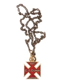 [CIVIL WAR]. XIX Corps badge necklace identified to Sergeant George D. Gilman, 8th Vermont Infantry.