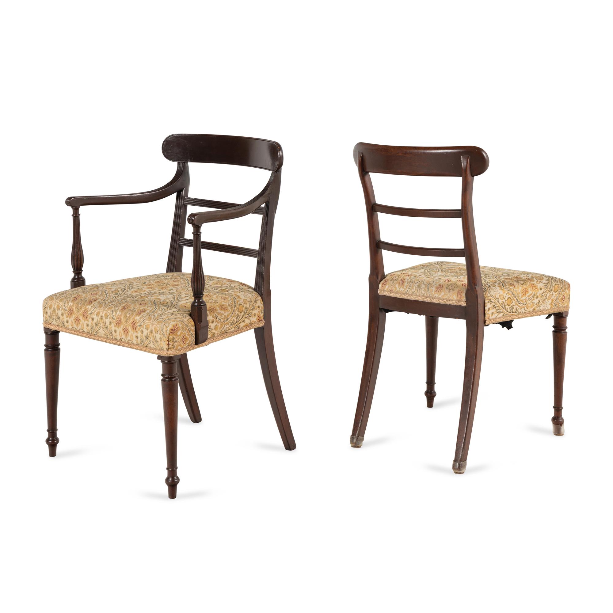 A Set of Eleven George III Mahogany Dining Chairs