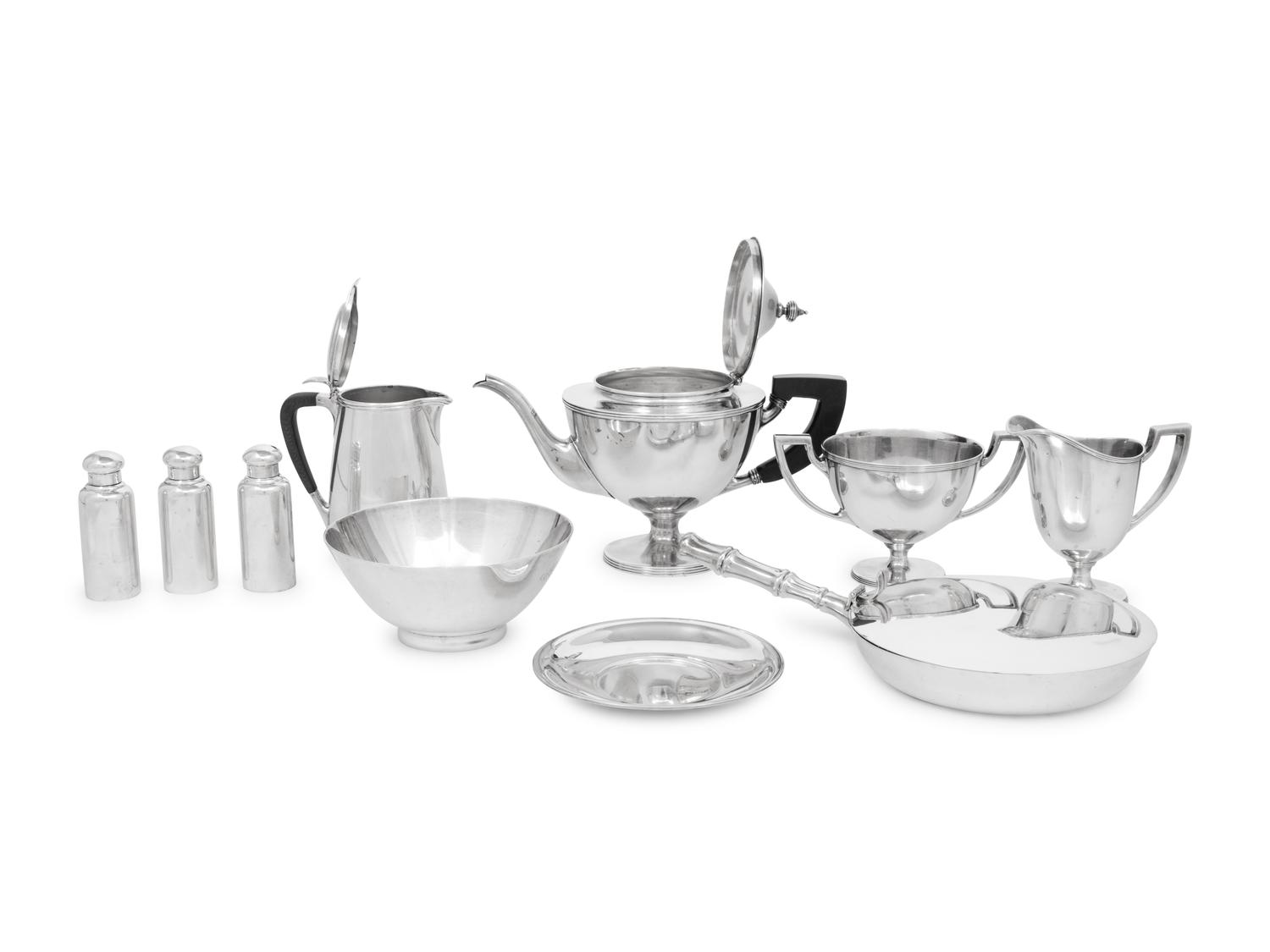 A Collection of Nine Tiffany & Co. Silver Table Articles