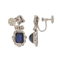 SUGARLOAF SAPPHIRE AND DIAMOND EARCLIPS
