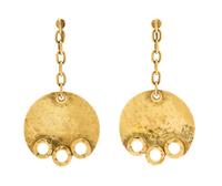 A Pair of 18 Karat Yellow Gold Dangle Earclips, British, Circa 1969, 3.90 dwts.