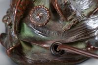 Nautilus Table Lamp, c. 1905 with a Mermaid base cast from a model by Louis Gudebrod