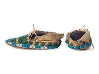 Cheyenne Child's Beaded Hide Moccasins