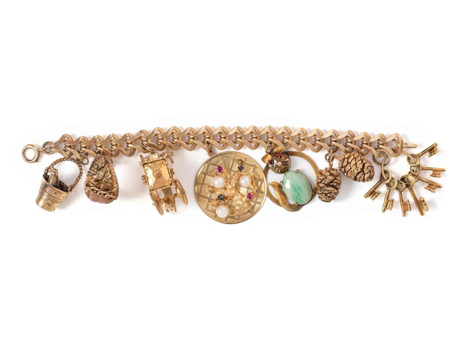 YELLOW GOLD CHARM BRACELET