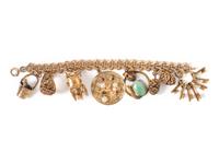 YELLOW GOLD CHARM BRACELET