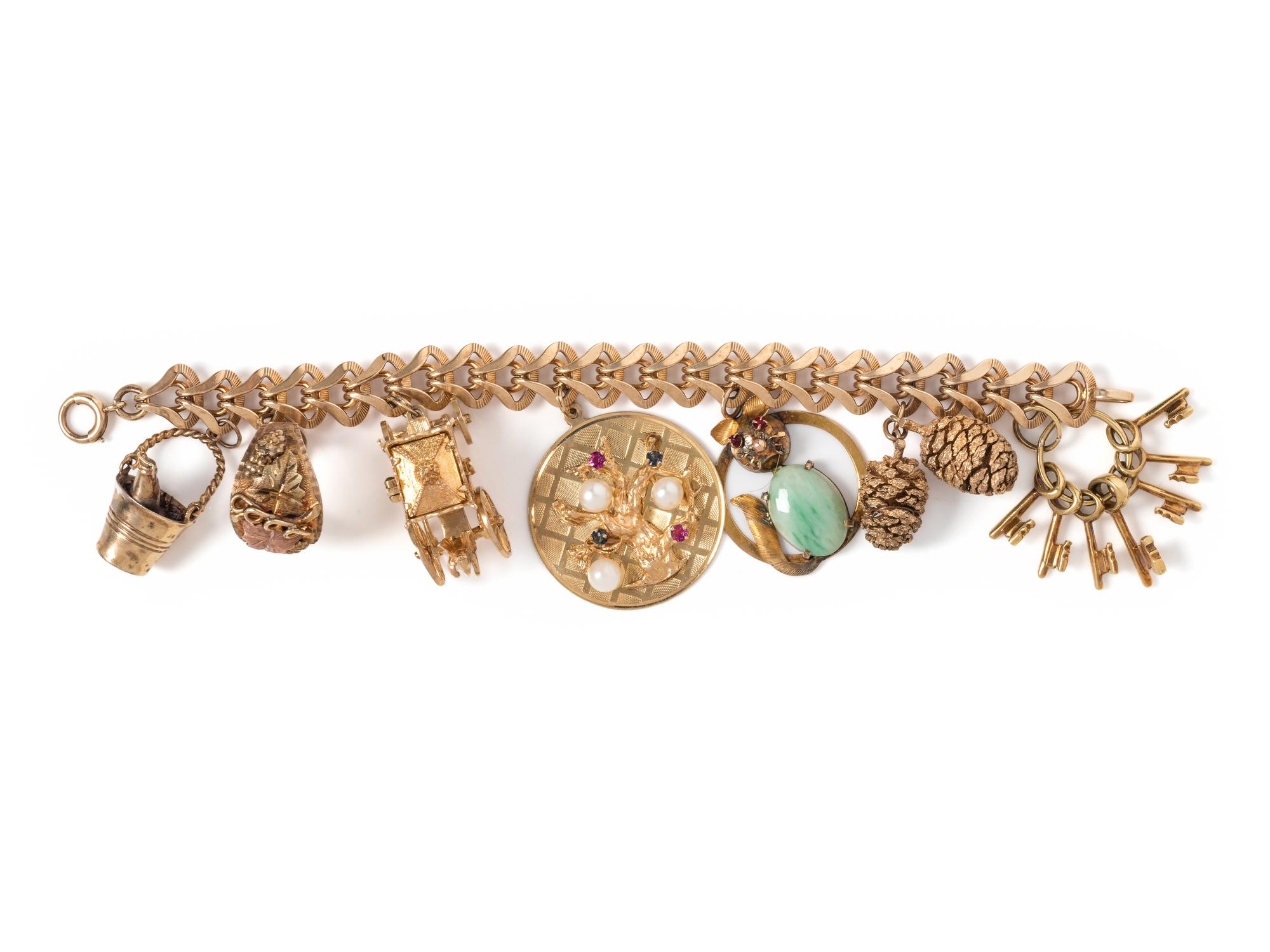 YELLOW GOLD CHARM BRACELET