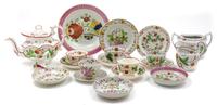 A Collection of English Porcelain Tea Articles Height of largest 7 inches. — 19TH CENTURY