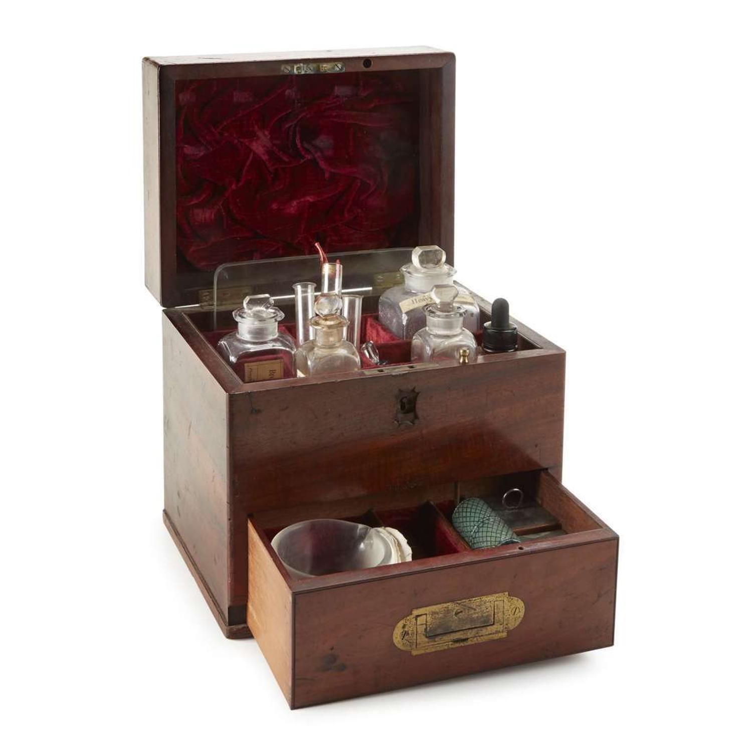 Two mahogany medicine chests 19th century