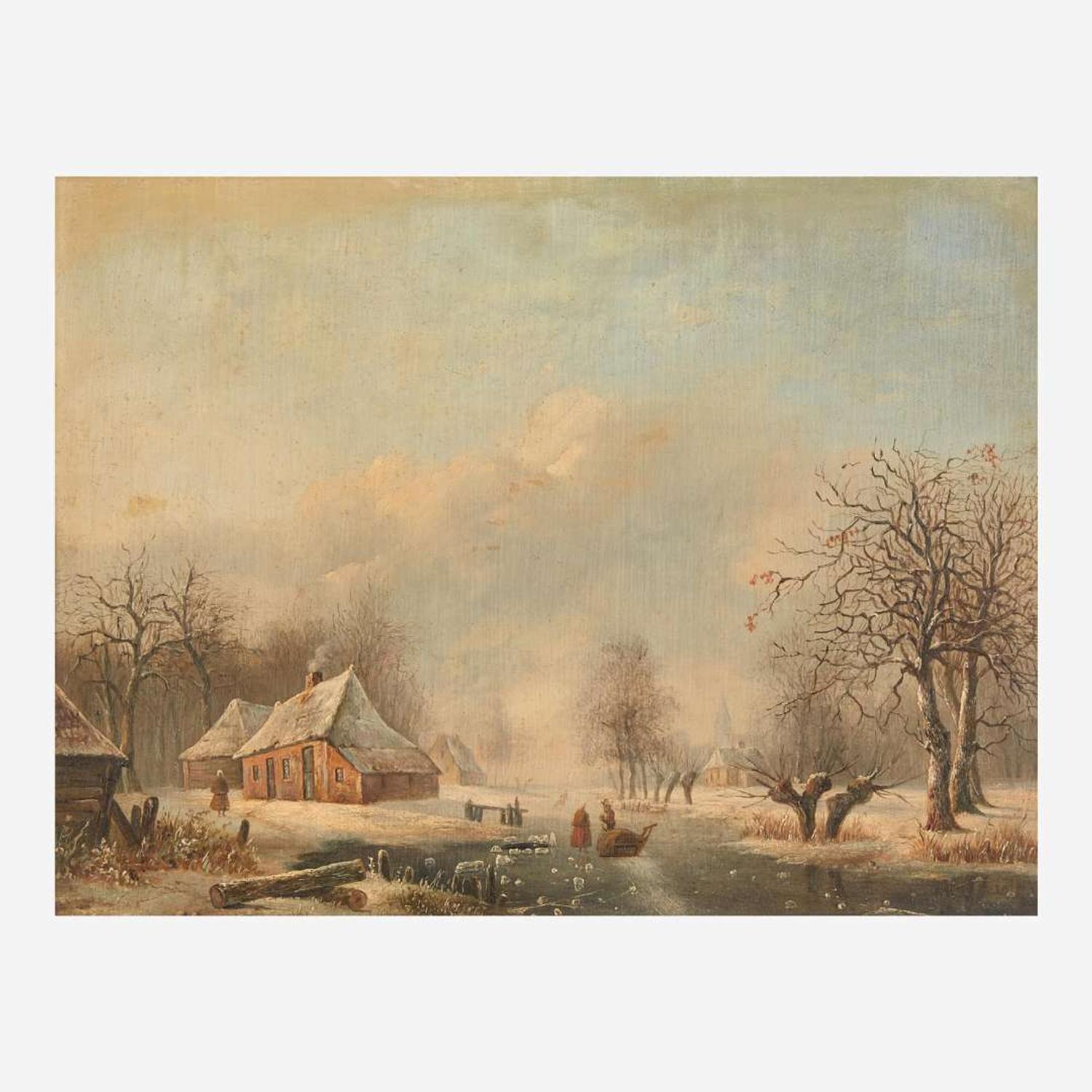 Manner of Barend Cornelis Koekkoek (Dutch, 1803–1862) Winter Landscape