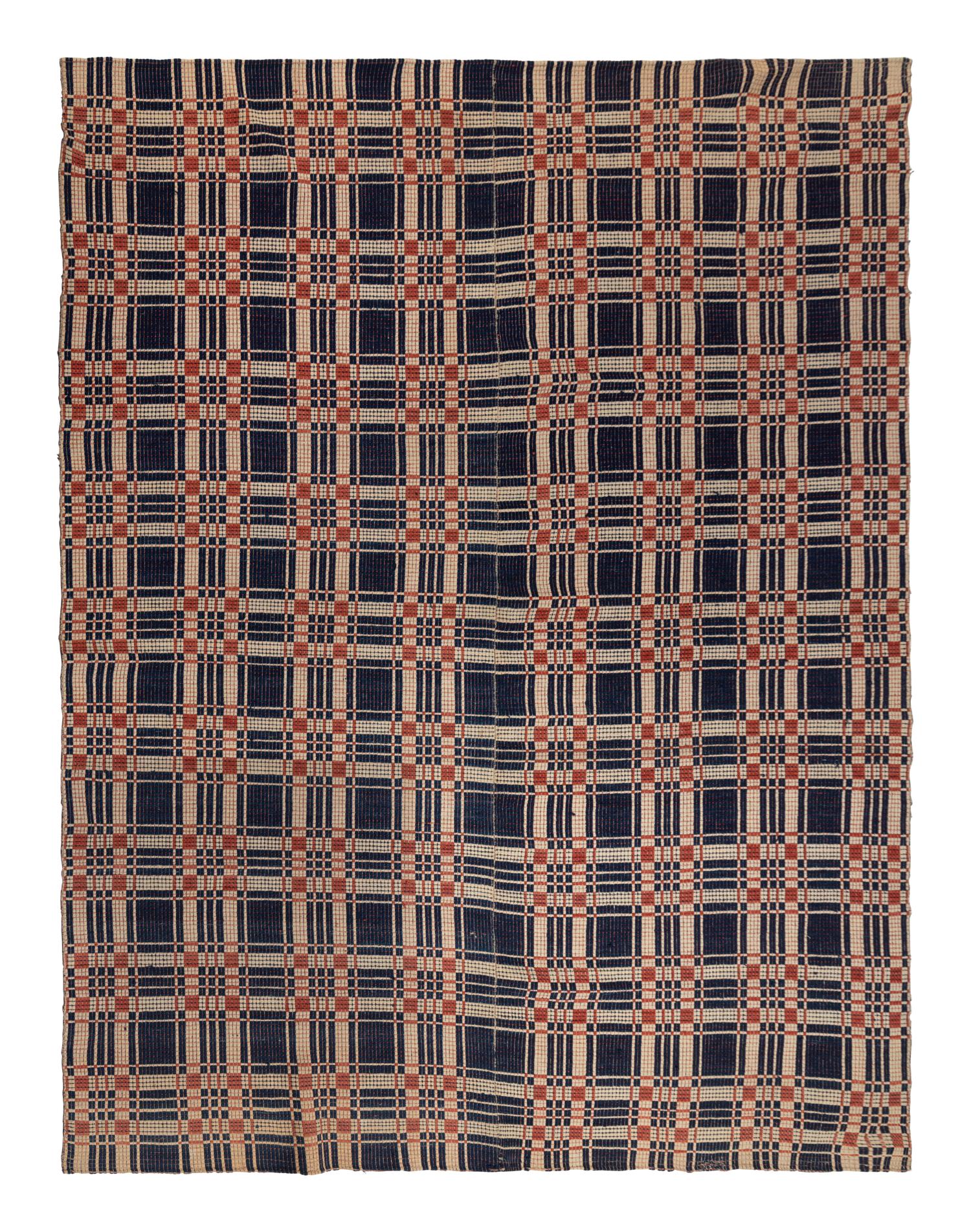 Two Cotton and Wool Jacquard Coverlets
