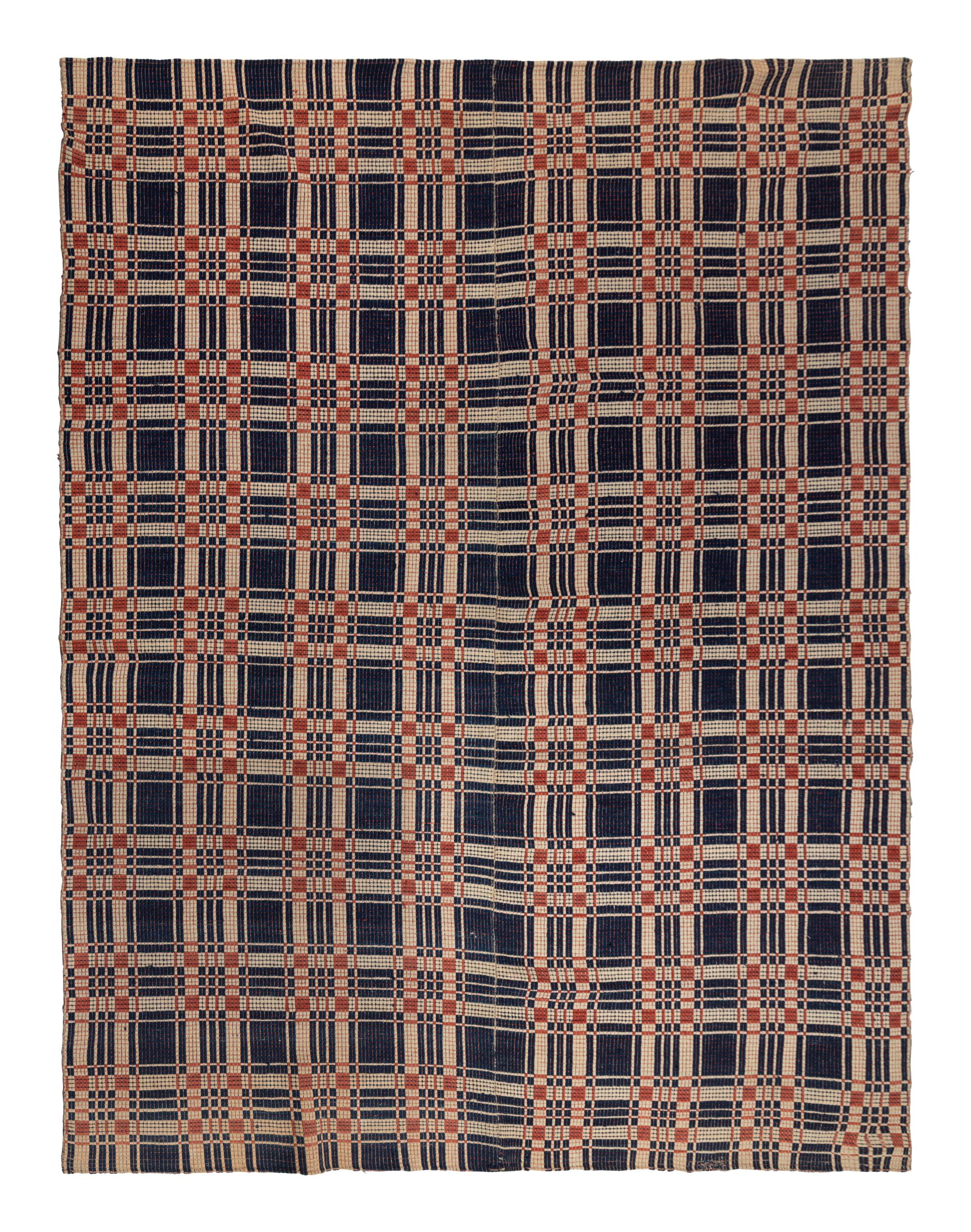 Two Cotton and Wool Jacquard Coverlets
