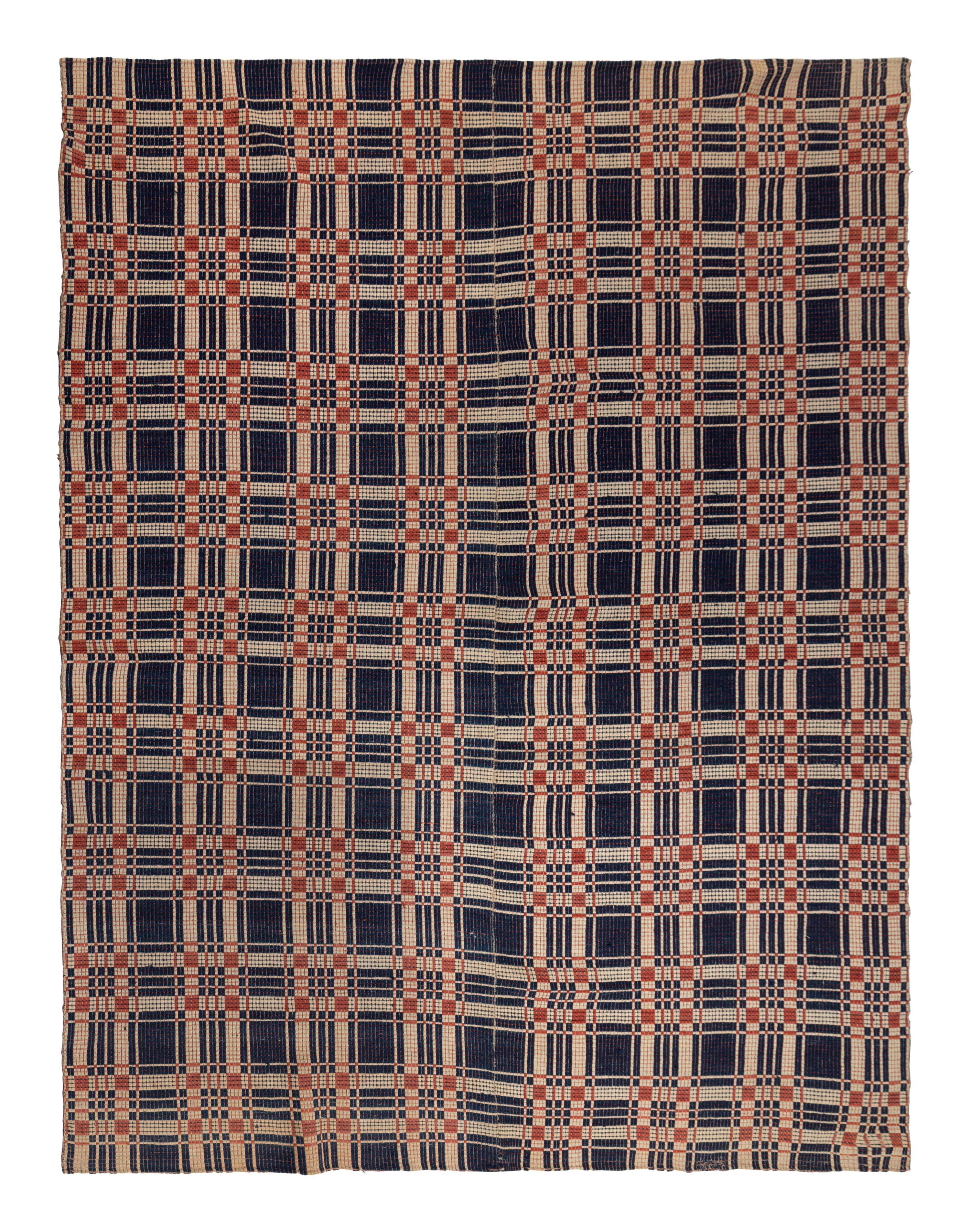 Two Cotton and Wool Jacquard Coverlets