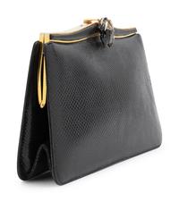 A Judith Leiber Black Leather Clutch