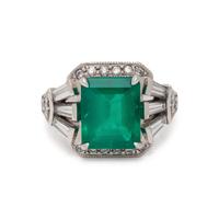 COLOMBIAN EMERALD AND DIAMOND RING