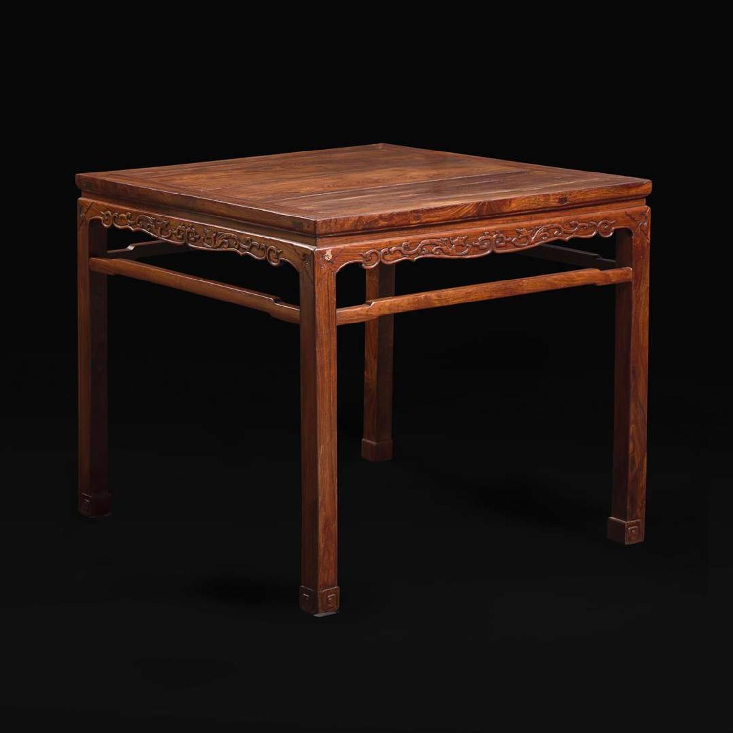 A Chinese Huanghuali square table 黄花梨方桌