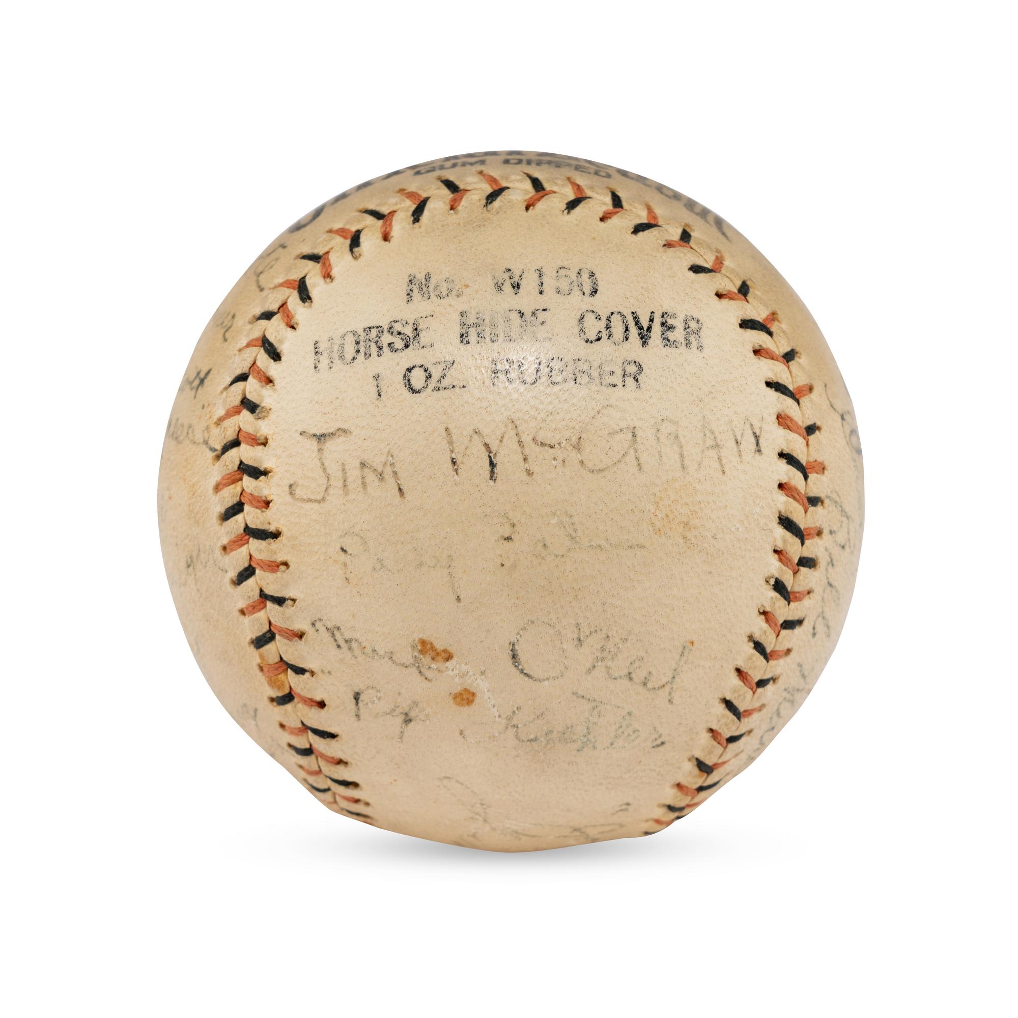 A 1927 Toledo Mud Hens Team Signed Autograph Baseball Featuring Casey Stengel (Beckett Authentication Services Letter of Authenticity)