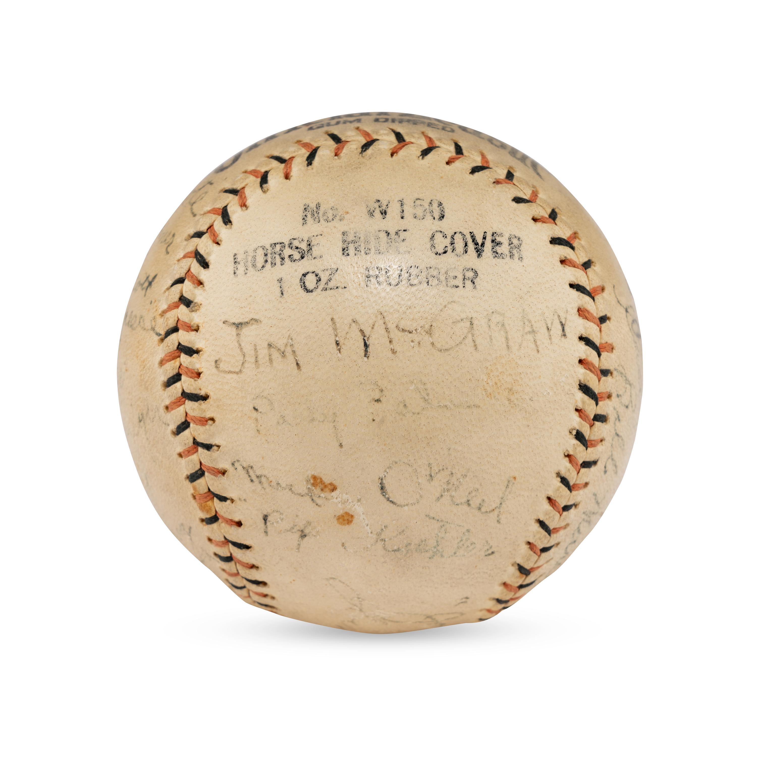 A 1927 Toledo Mud Hens Team Signed Autograph Baseball Featuring Casey Stengel (Beckett Authentication Services Letter of Authenticity)