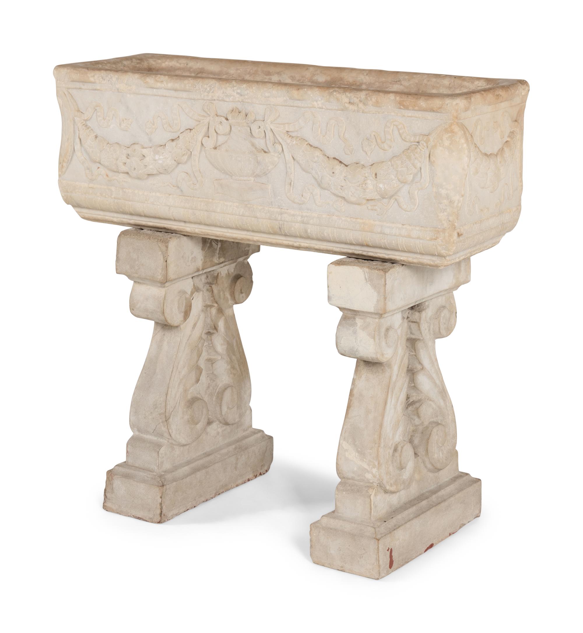 A Neoclassical Marble Standing Jardinière