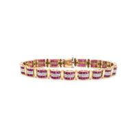 SYNTHETIC RUBY AND DIAMOND BRACELET