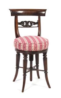 A Victorian Rosewood Adjustable Stool, Height 30 1/2 inches.