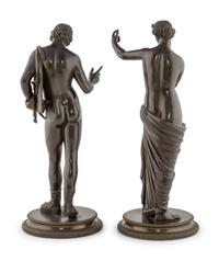 A Pair of Grand Tour Bronze Figures of Narcissus and Venus