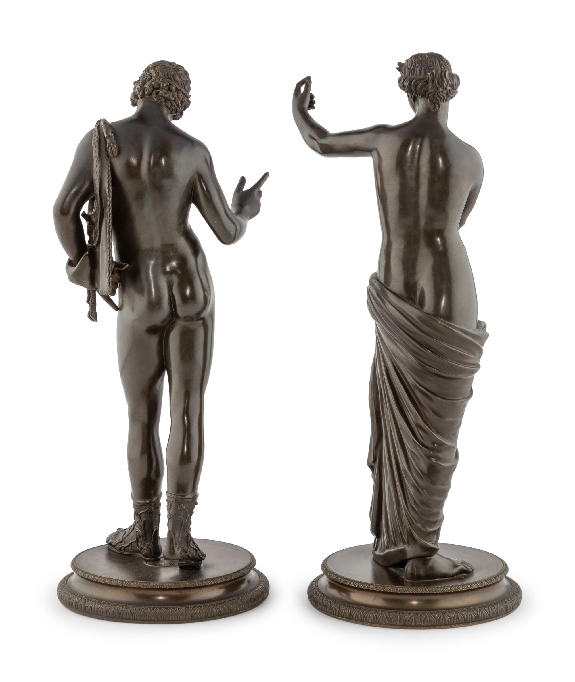 A Pair of Grand Tour Bronze Figures of Narcissus and Venus