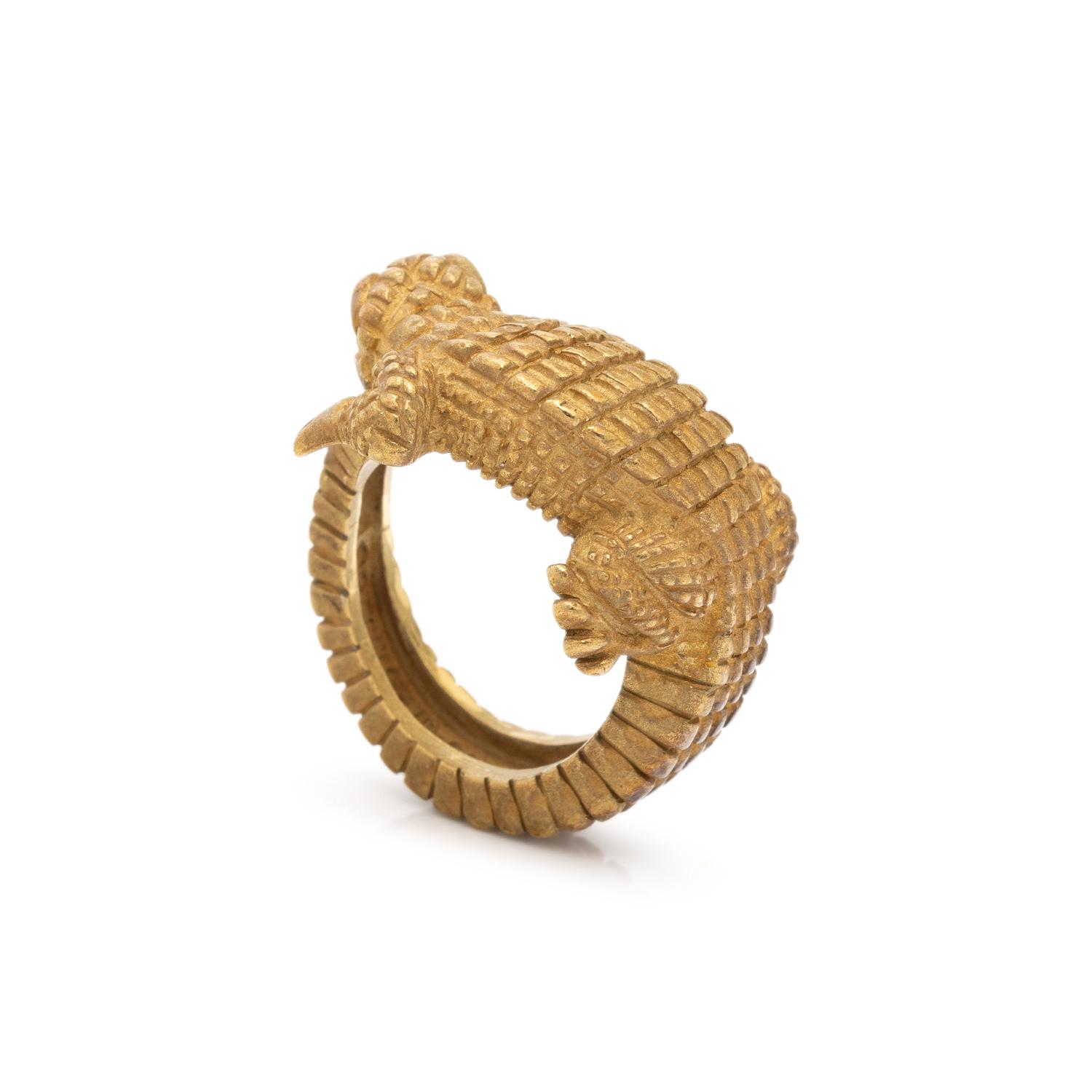 KIESELSTEIN-CORD YELLOW GOLD ALLIGATOR RING