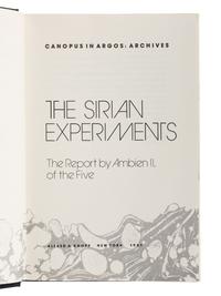 LESSING, Doris (1919-2013). [Canopus in Argos:] Re: Colonised Planet 5, Shikasta. 1979. -- The Marriages Between Zones Three, Four, and Five. 1980. -- The Sirian Experiments. 1980. -- The Making of the Representative for Planet 8. 1982. -- Documents Relating to t he Sentimental Agents in the Volyen Empire. 1983. All New York: Alfred A. Knopf.