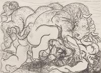 Minotaure attaquant une Amazone ( from La Suite Vollard) , 1933
