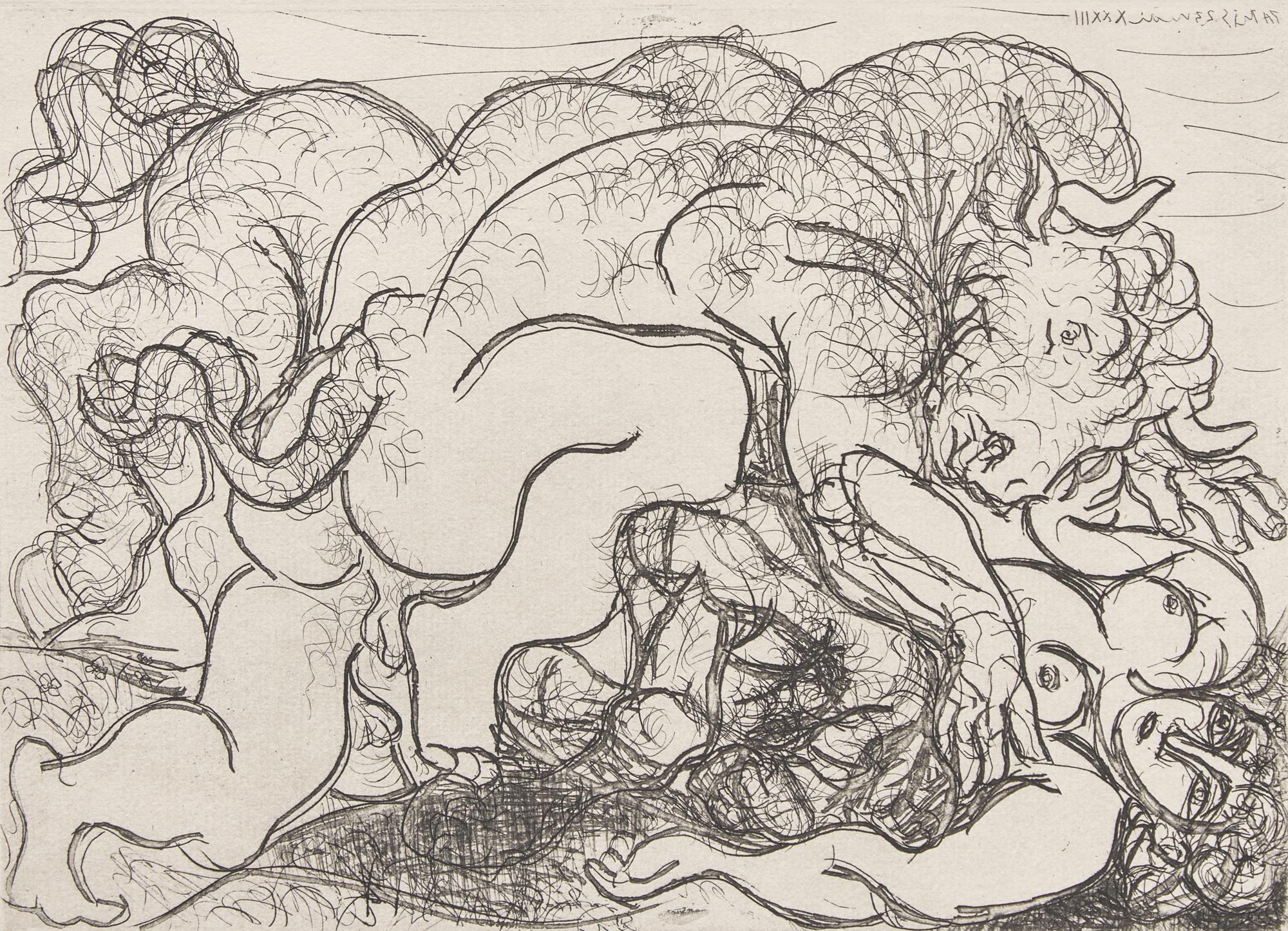 Minotaure attaquant une Amazone ( from La Suite Vollard) , 1933
