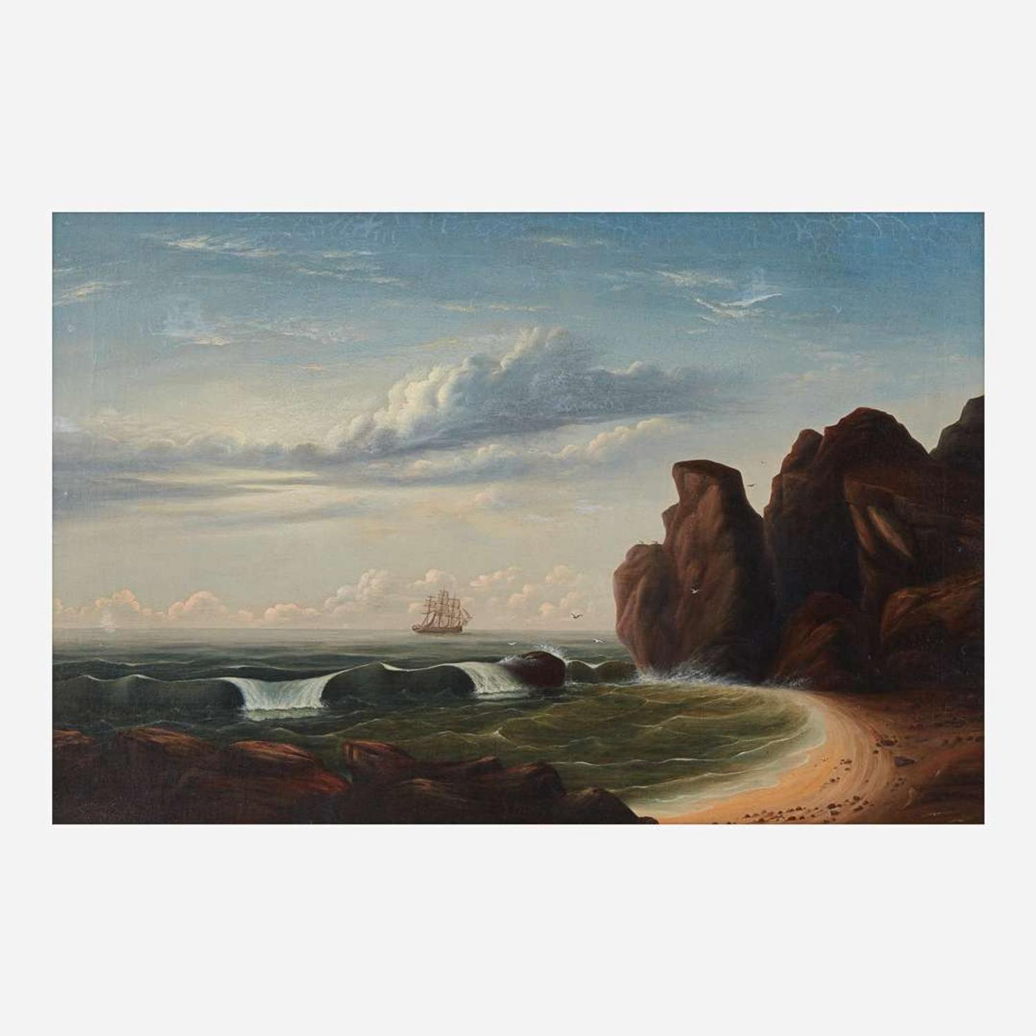 Attributed to Thomas Chambers (American, 1808-1866) Coastal Landscape