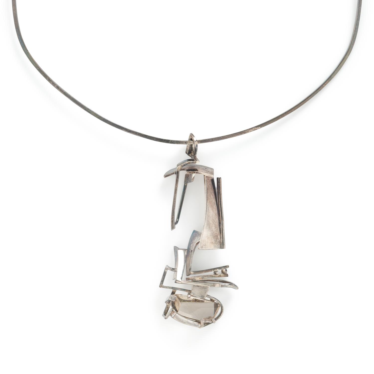 Helen Shirk, Silver and Rutilated Quartz Necklace