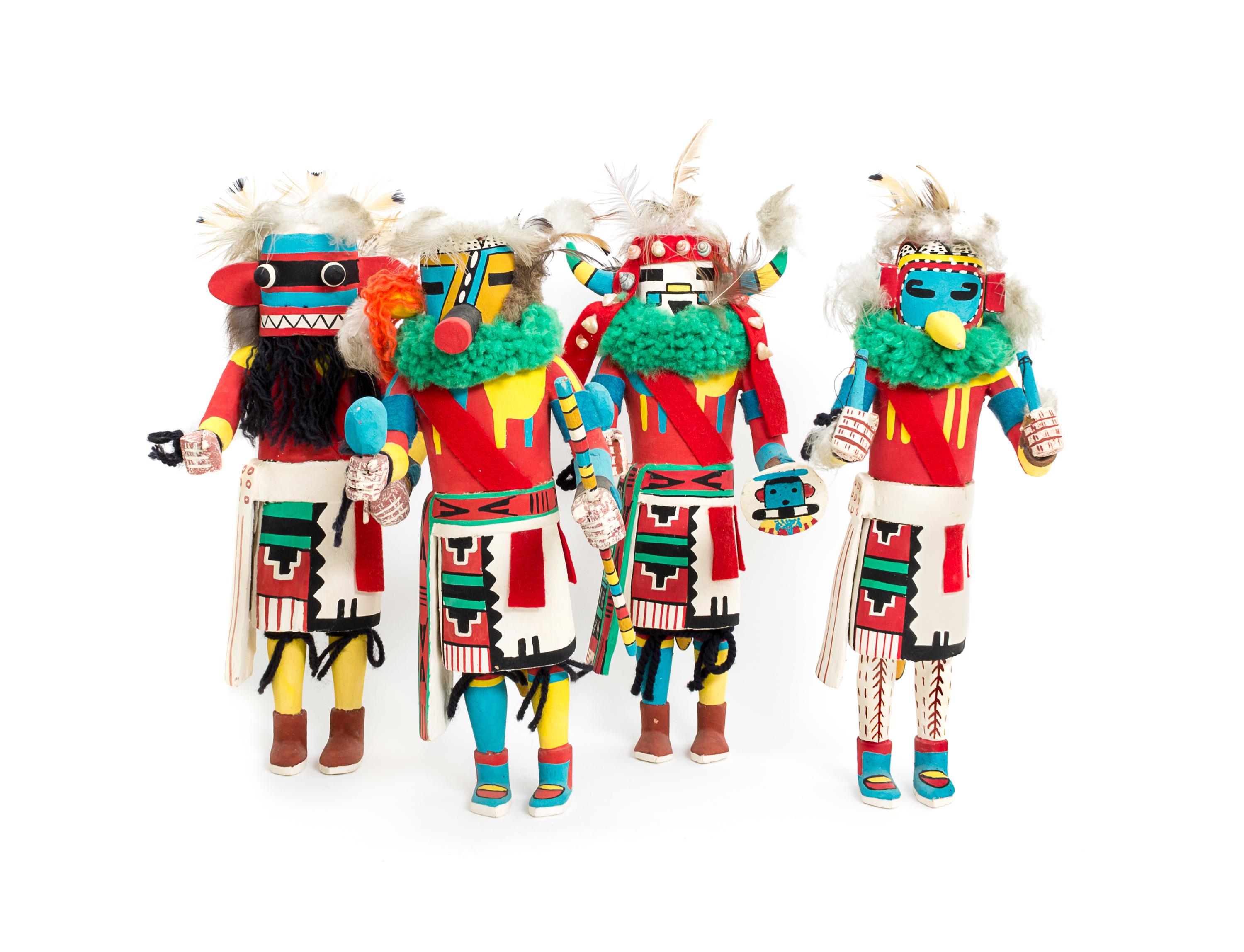 Eleven Hopi Kachinas Height of tallest 14 inches.