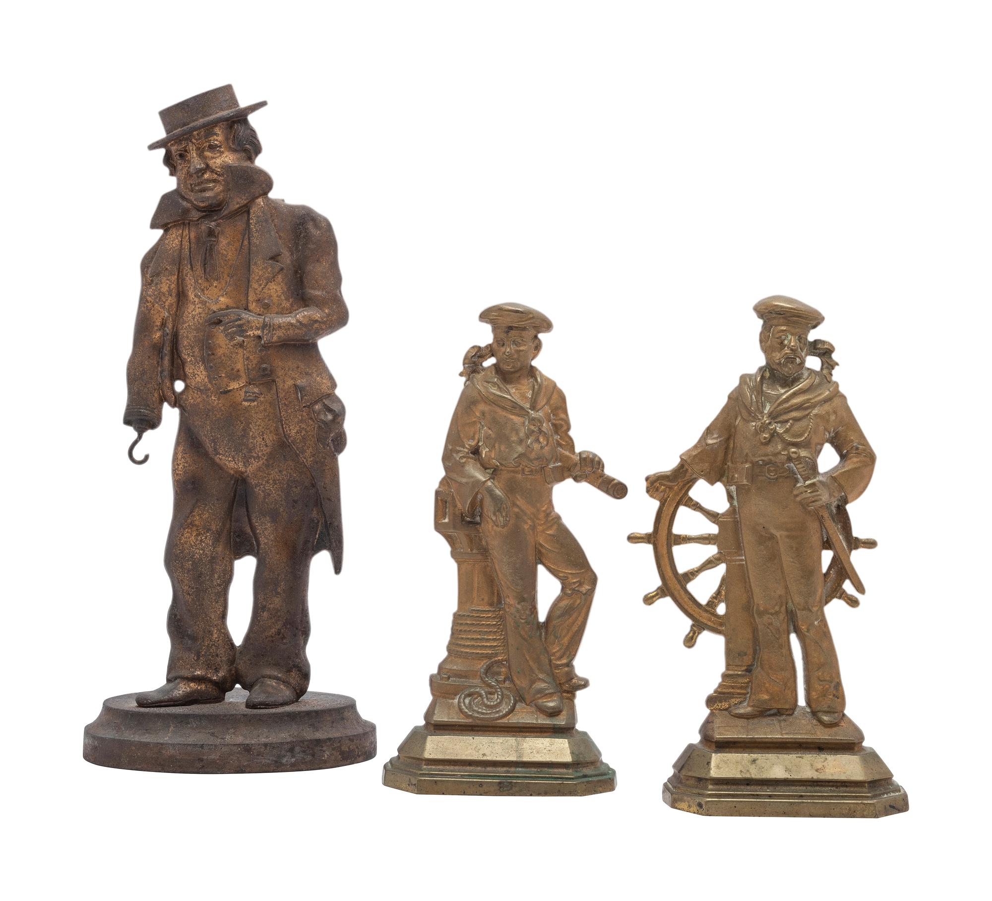 Three Cast Iron Figural Sailor Doorstops