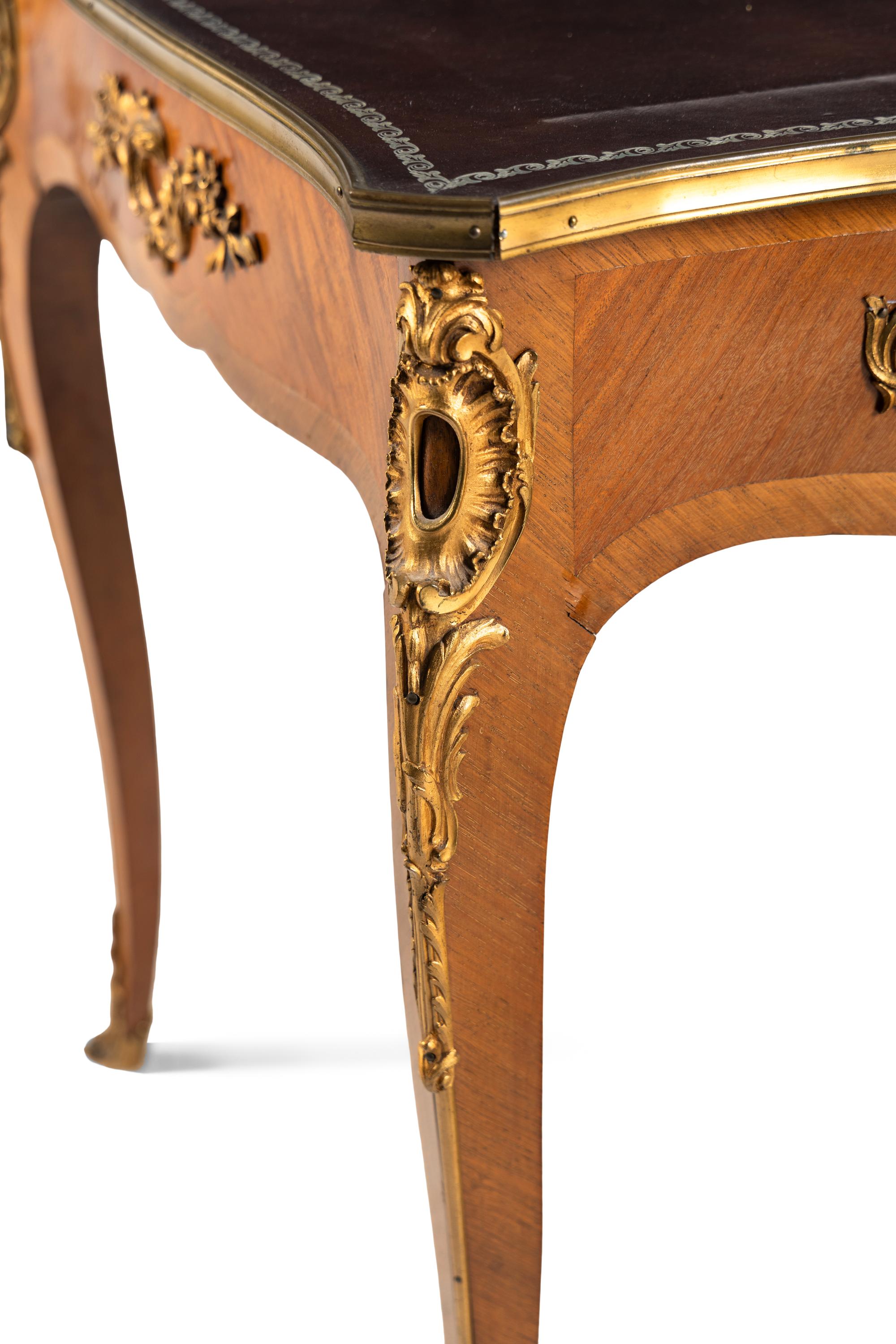 A Louis XV Style Gilt Bronze Mounted Bureau Plat