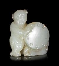 Six Chinese Carved Celadon Jade Figural Groups