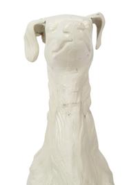 A White Painted Cast Metal Sculpture of a Dog — 20TH CENTURY