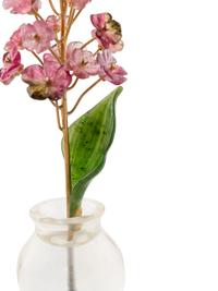 A Diamond Mounted Carved Rock Crystal, Nephrite, Tourmaline and 18-Karat Gold Cherry Blossom Flower Study