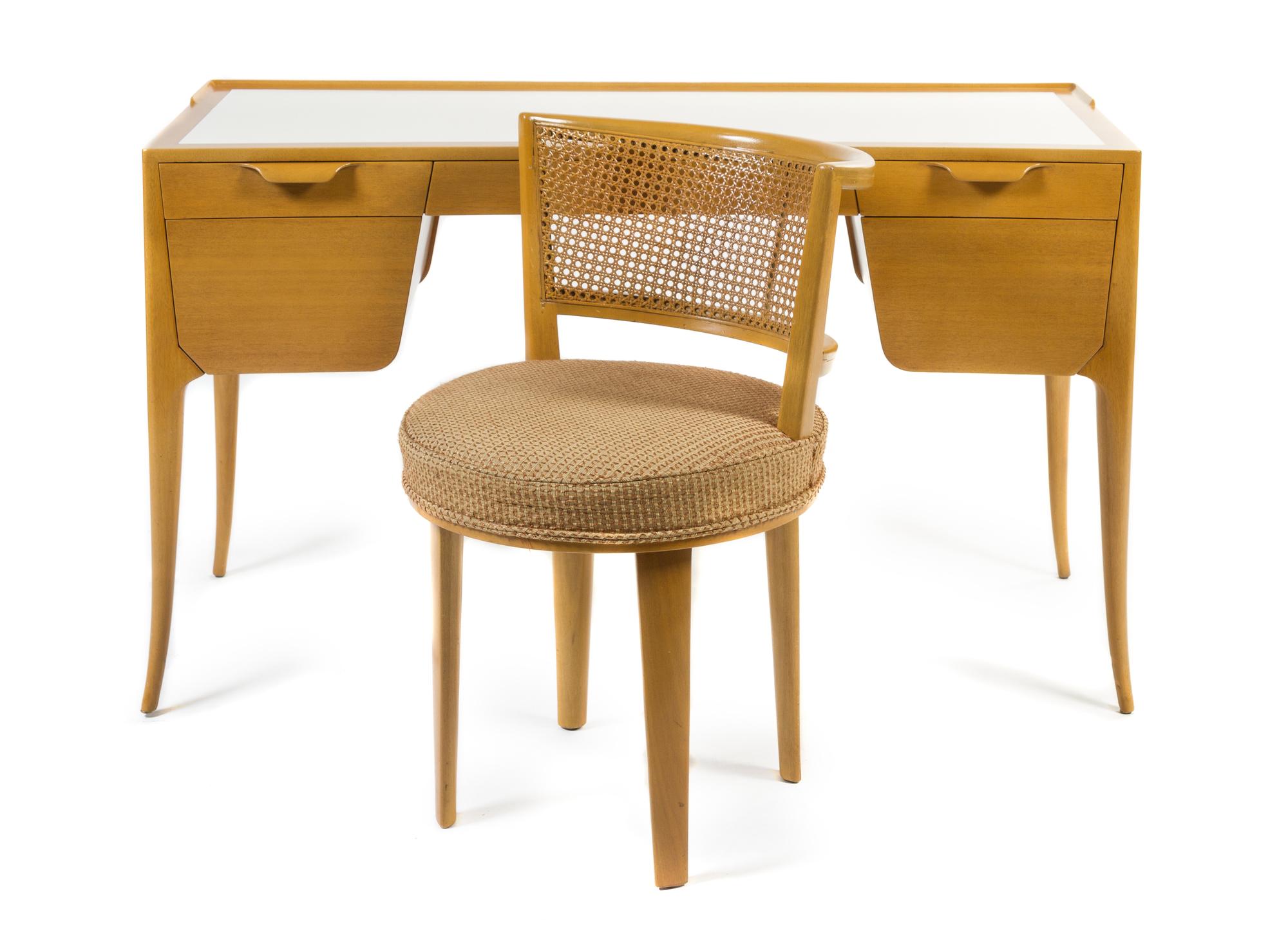 A Laminate and Wood Writing Desk Height 28 3/4 x width 50 x depth 21 inches.