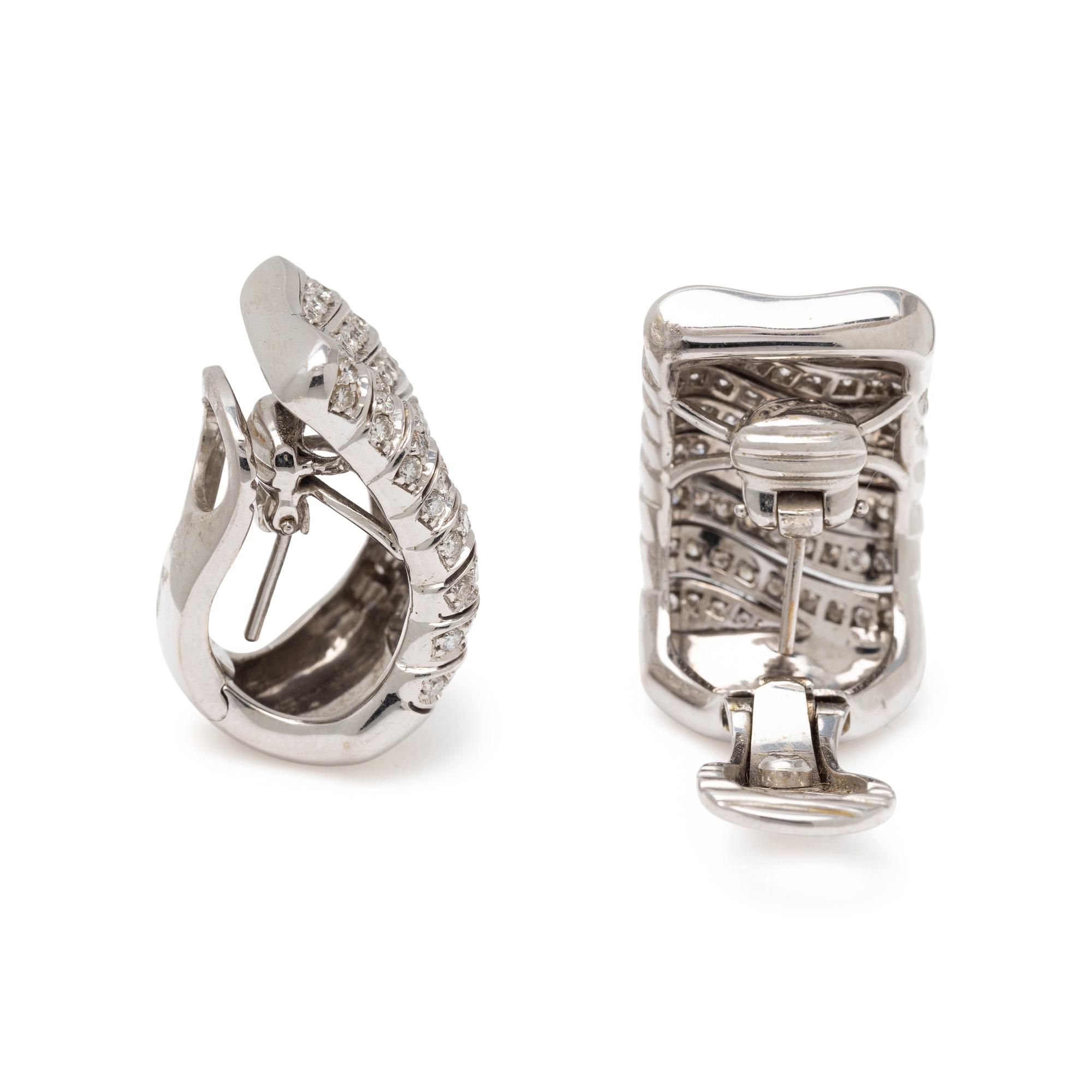 WHITE GOLD AND DIAMOND EARCLIPS