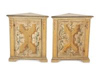 A Pair of Venetian Style Painted Corner Cabinets — 19th Century