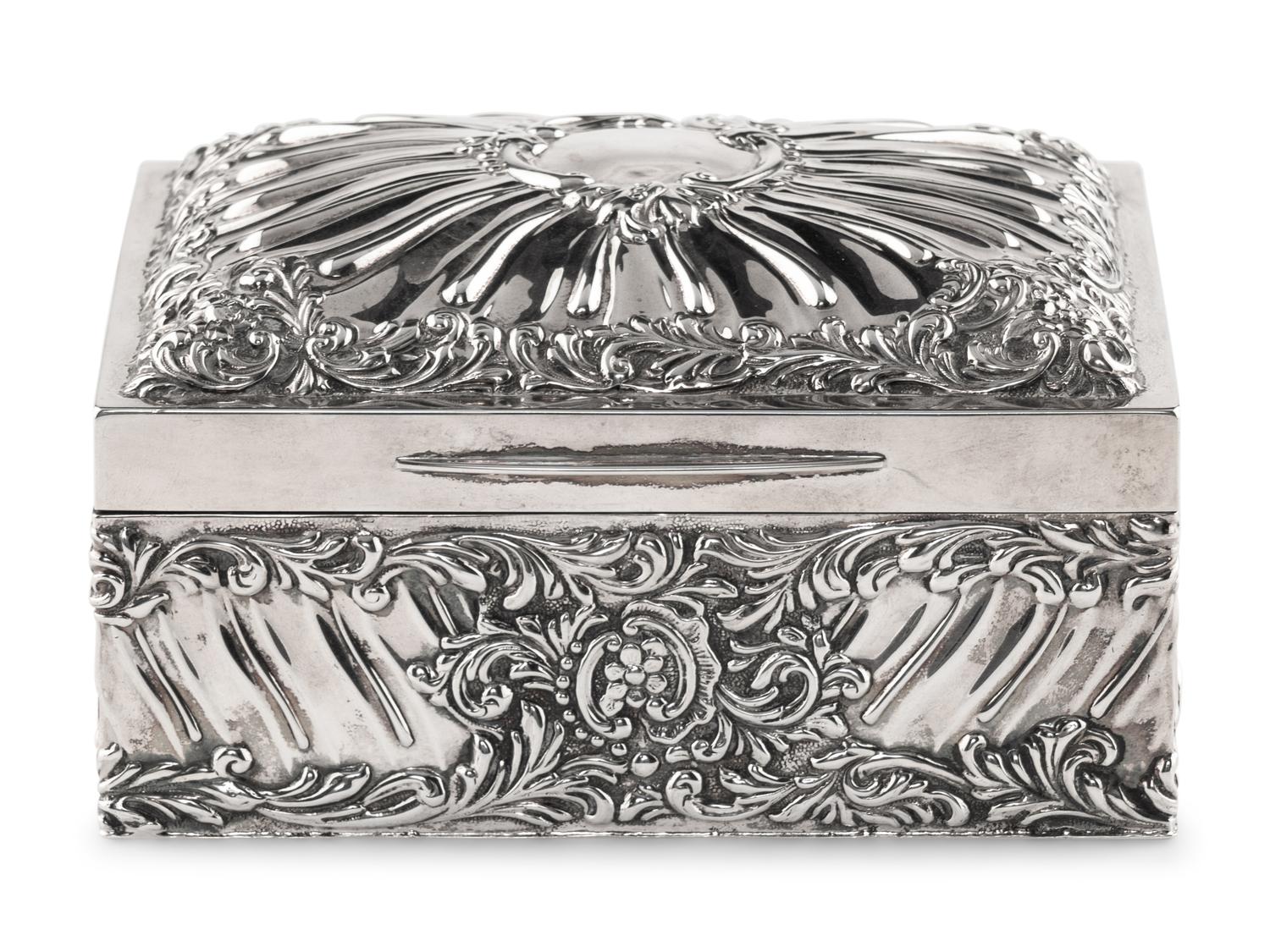 An English Silver Table Casket