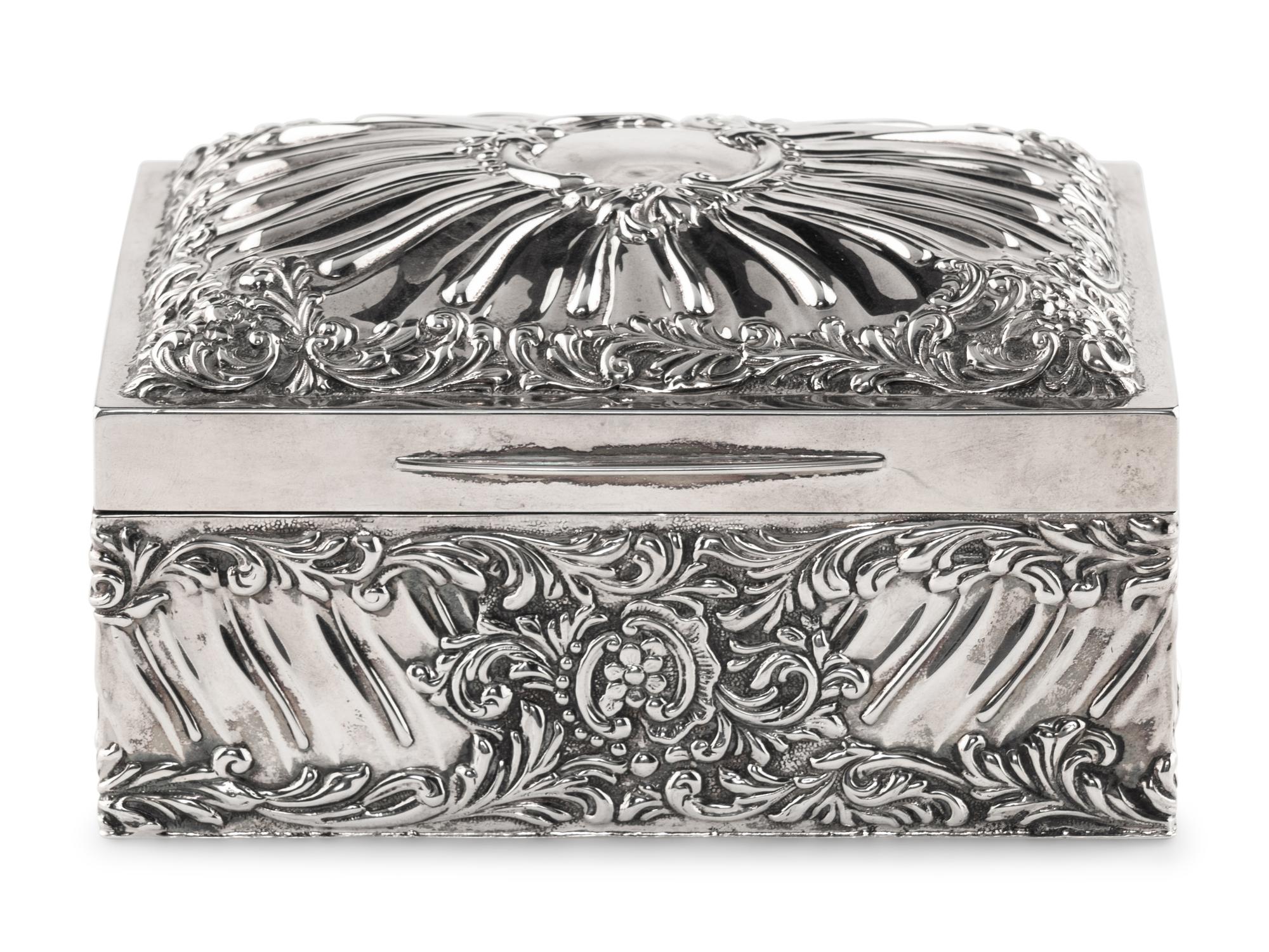 An English Silver Table Casket
