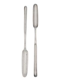 Two George III Silver Marrow Scoops